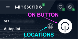 On + Locations buttons