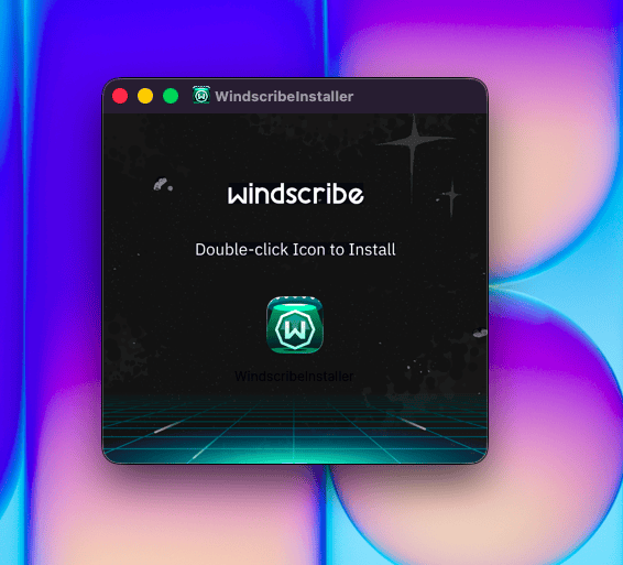 Fenêtre WindscribeInstaller sur macOS
